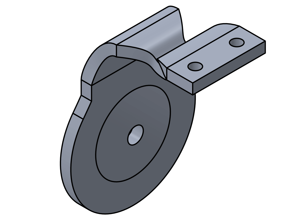 Picture of #7333F - STEEL 1/4" FORMED BRACKET, 3" C.L., FLAT SADDLE