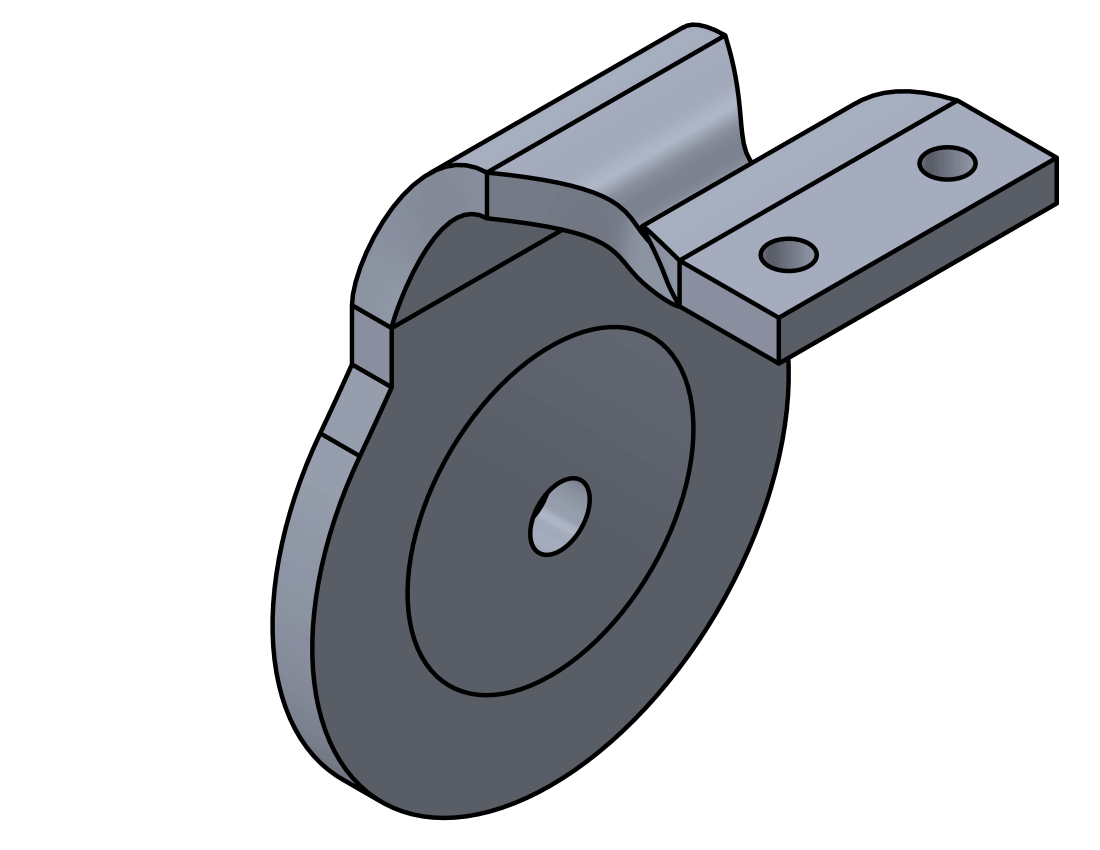 Picture of #7325F.25-AL - ALUMINUM 1/4" FORMED BRACKET, 2 1/4" C.L., FLAT SADDLE