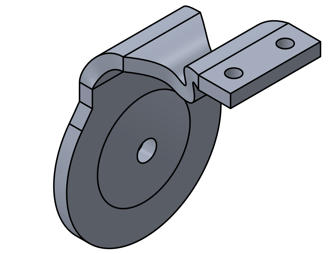 Picture of #7325F-AL - ALUMINUM 1/4" FORMED BRACKET, 2 1/2" C.L., FLAT SADDLE