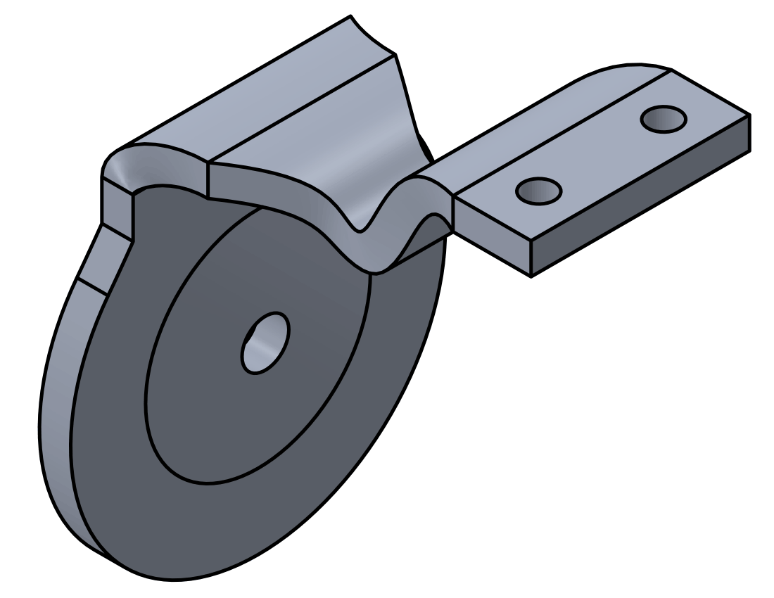 Picture of #7330F-AL - ALUMINUM 1/4" FORMED BRACKET, 3" C.L., FLAT SADDLE