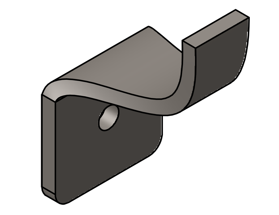 Picture of #7410 - STEEL WELD ON BRACKET, 2-1/4" C.L. & 1-1/2" DROP