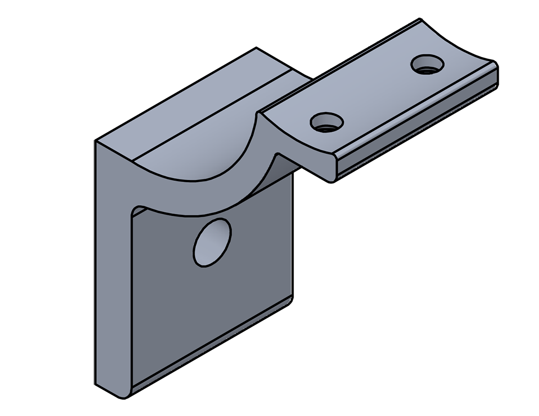 Picture of #EAB250R - EXTRUDED ALUMINUM BRACKET, 2-1/2" C.L., ROUND SADDLE