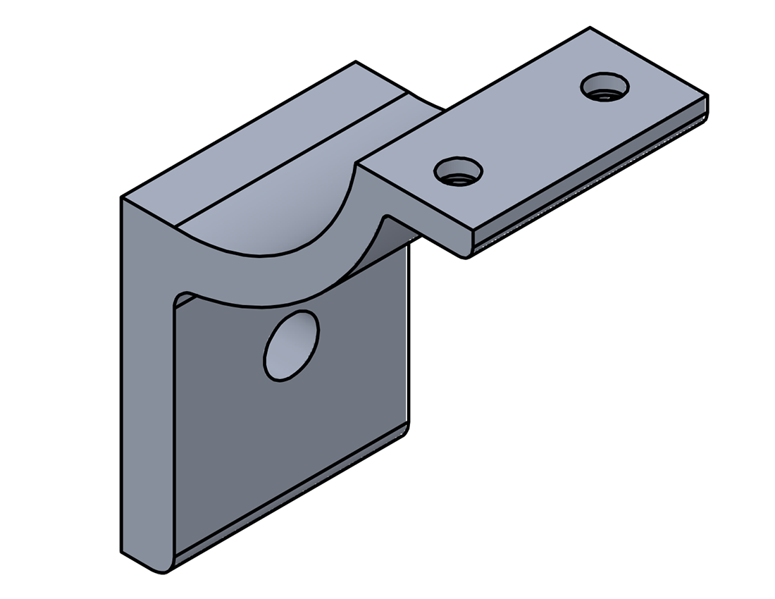 Picture of #EAB250F - EXTRUDED ALUMINUM BRACKET, 2-1/2" C.L., FLAT SADDLE