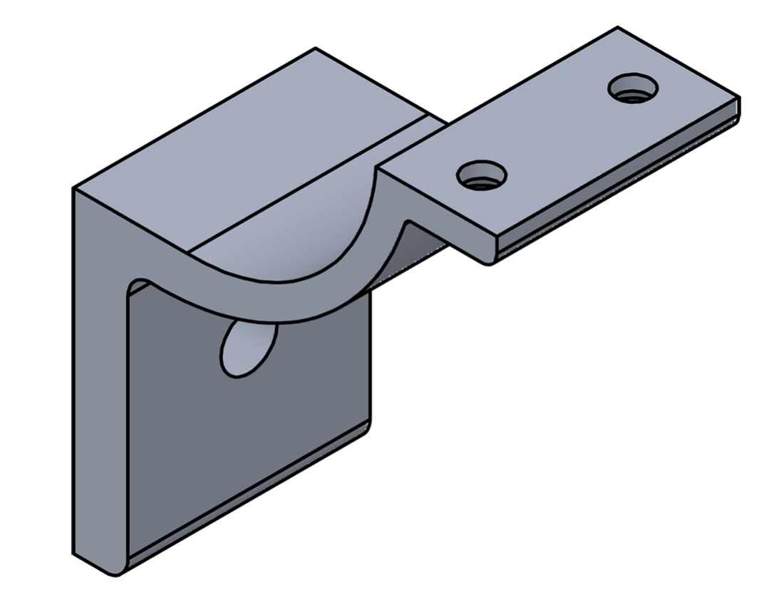 Picture of #EAB300F - EXTRUDED ALUMINUM BRACKET, 3" C.L., FLAT SADDLE