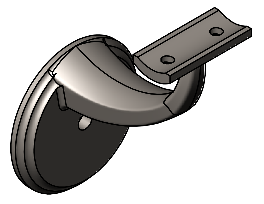 Picture of #CMB300R - CAST MALLEABLE BRACKET, 3" C.L., ROUND SADDLE