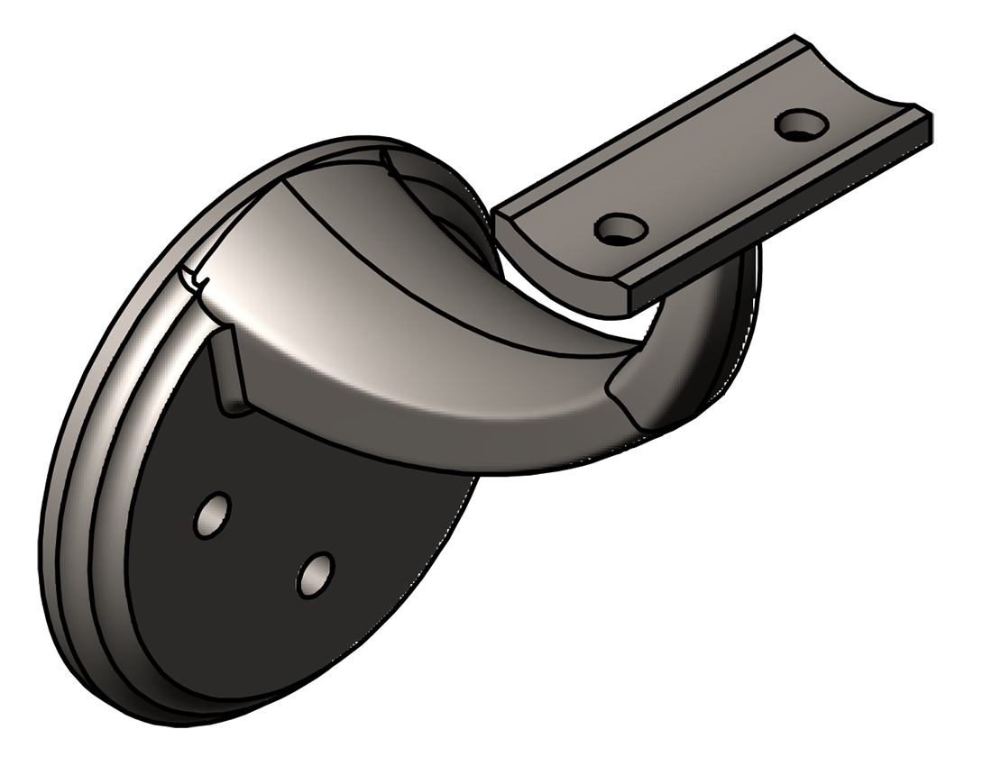 Picture of #CMB303R - CAST MALLEABLE BRACKET, 3" C.L., ROUND SADDLE