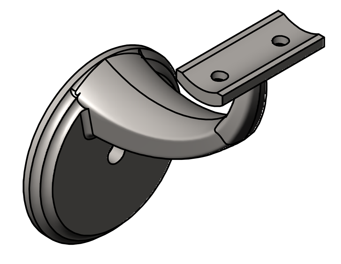 Picture of #CSB250U - CAST STAINLESS BRACKET, 2 1/2" C.L., UNIVERSAL SADDLE