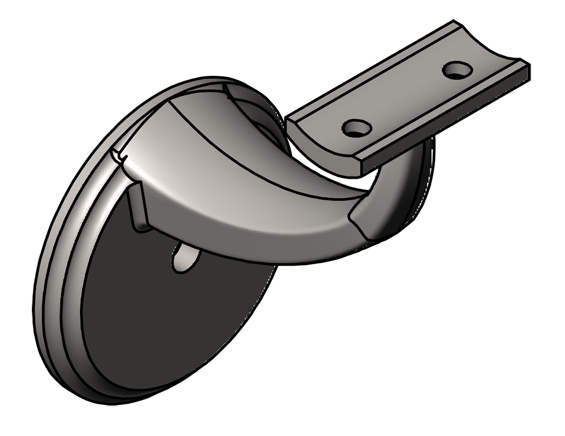 Picture of #CSB300U - CAST STAINLESS BRACKET, 3" C.L., UNIVERSAL SADDLE