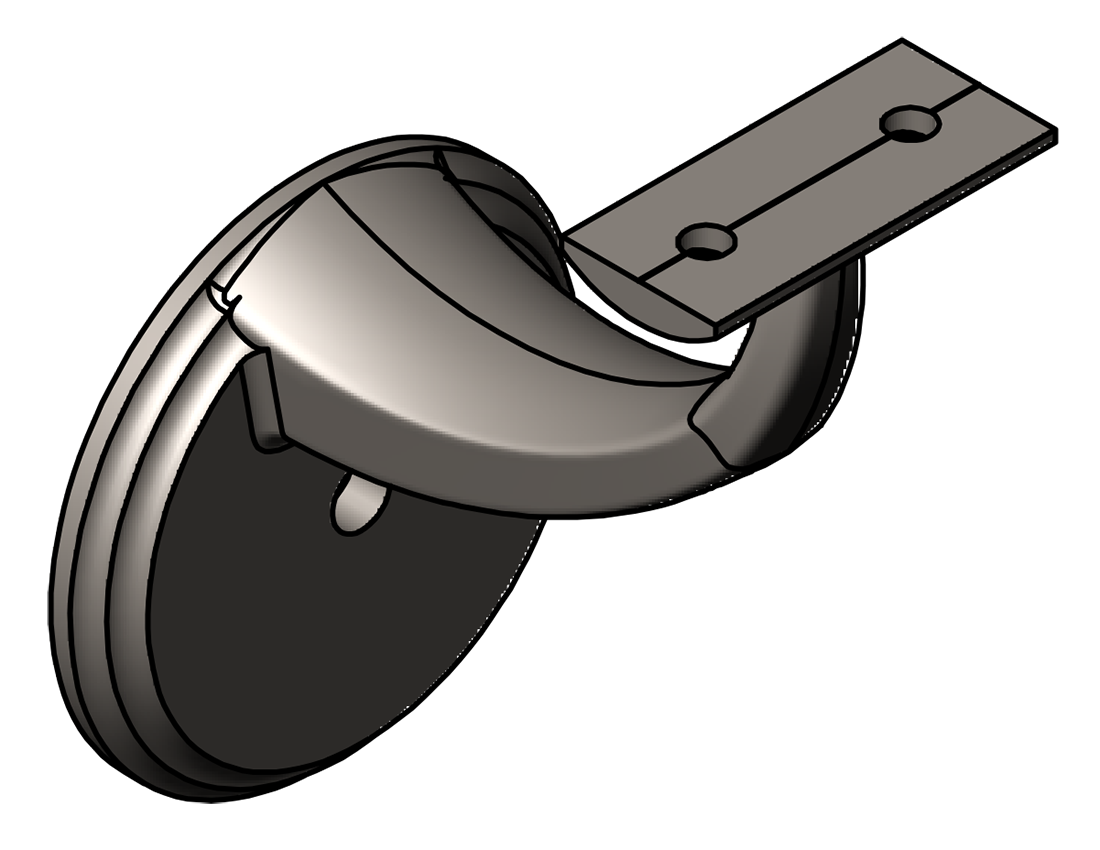 Picture of #CMB300F - CAST MALLEABLE BRACKET, 3" C.L., FLAT SADDLE