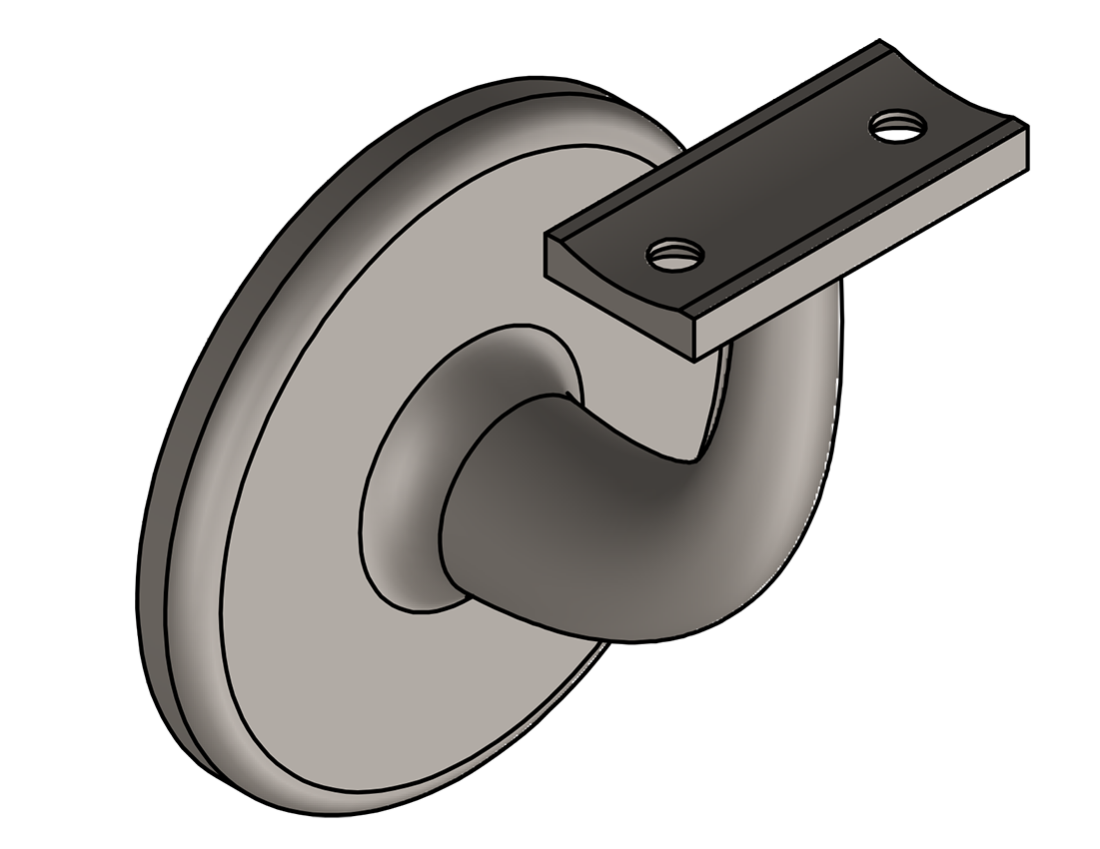 Picture of #HCMB251U - HEAVY CAST MALLEABLE BRACKET, 2 1/2" C.L., UNIVERSAL SADDLE