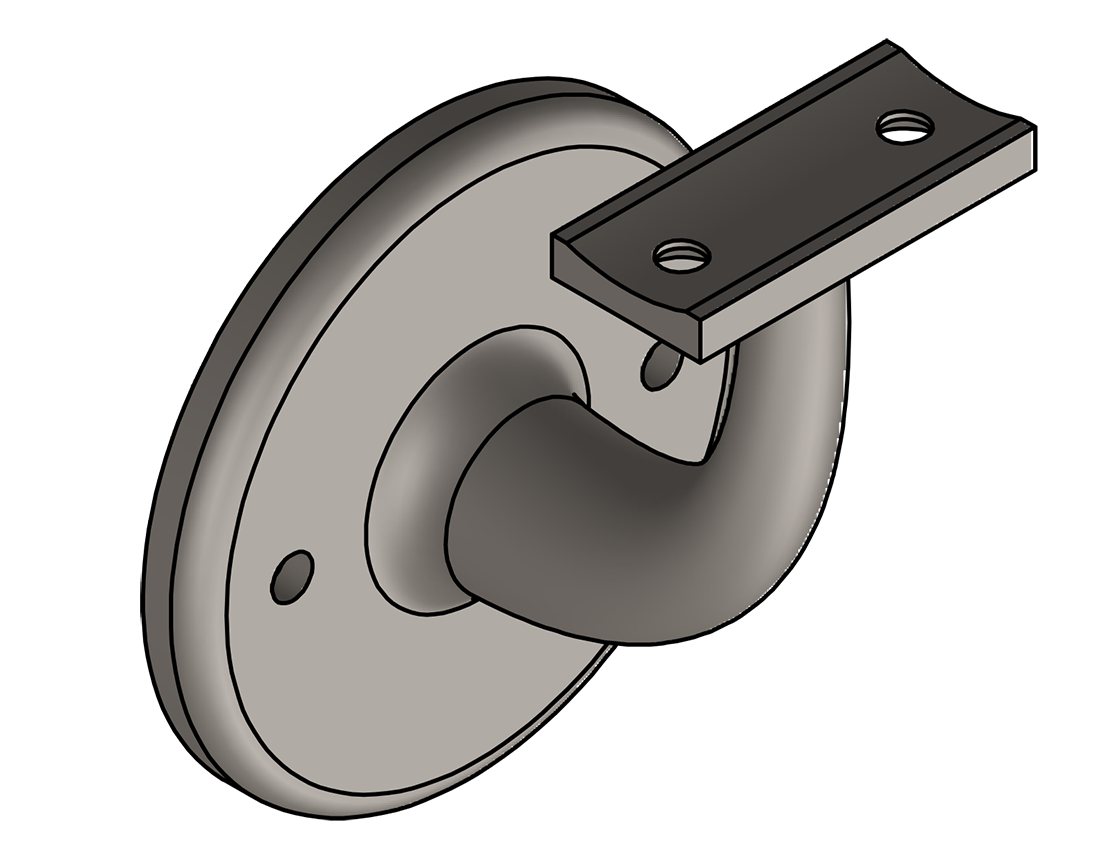 Picture of #HCMB252U - HEAVY CAST MALLEABLE BRACKET, 2 1/2" C.L., UNIVERSAL SADDLE