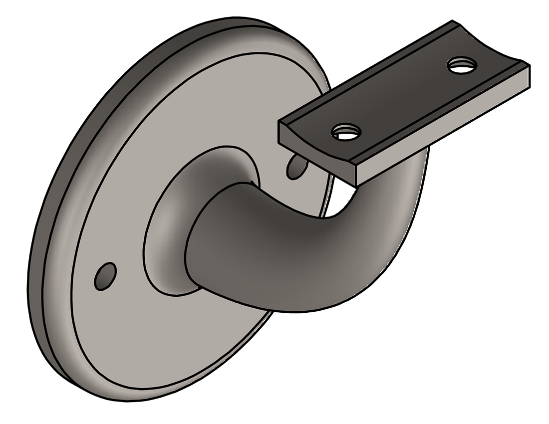 Picture of #HCMB302U - HEAVY CAST MALLEABLE BRACKET, 3" C.L., UNIVERSAL SADDLE