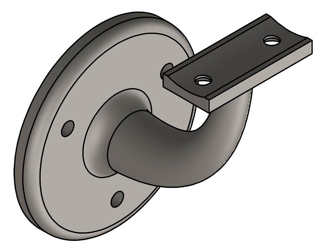 Picture of #HCMB303U - HEAVY CAST MALLEABLE BRACKET, 3" C.L., UNIVERSAL SADDLE