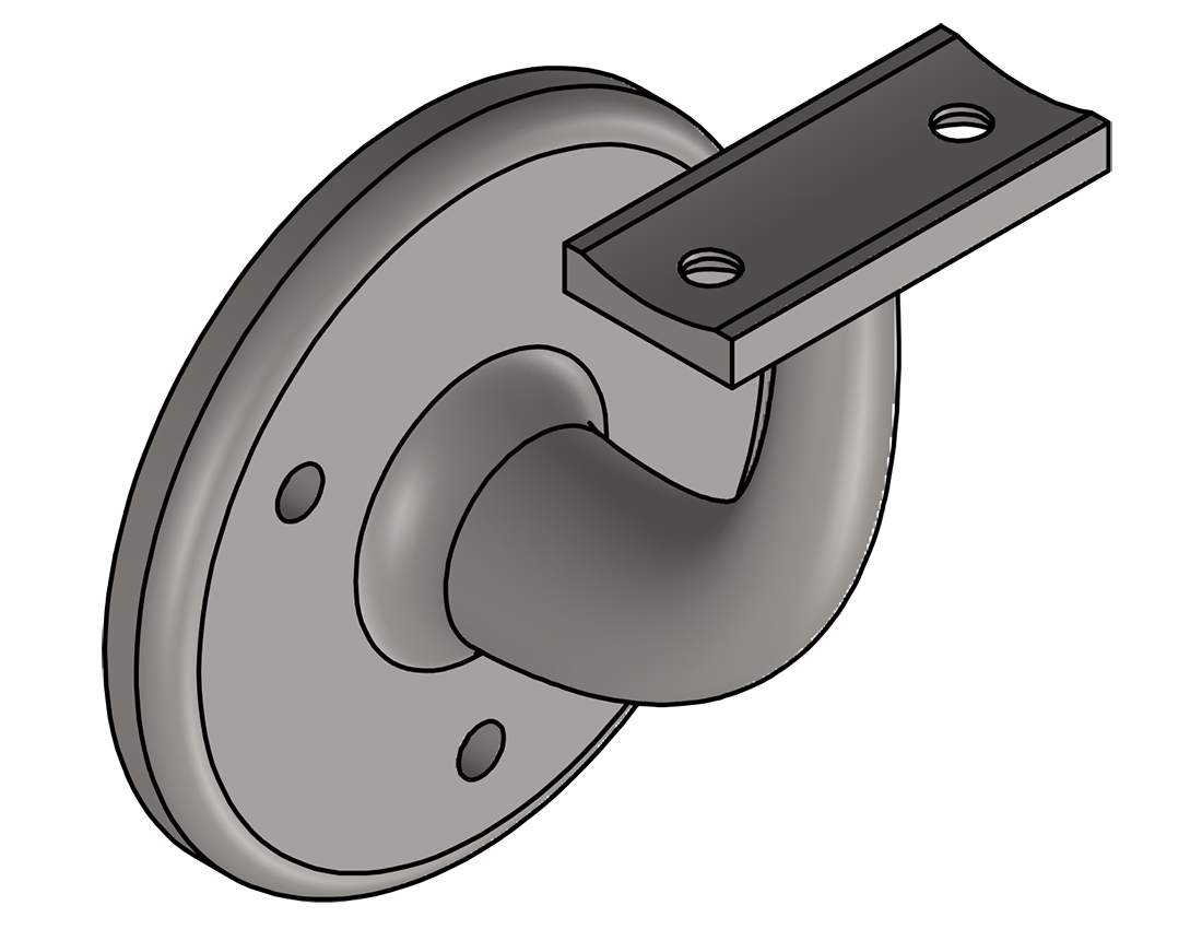 Picture of #HCSB253U - HEAVY CAST STAINLESS BRACKET, 2 1/2" C.L., UNIVERSAL SADDLE