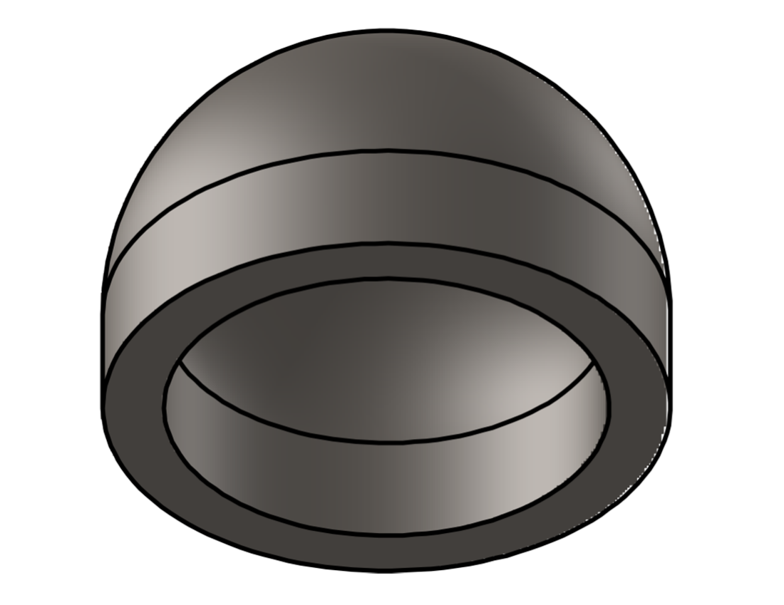 Picture of #9102 - STEEL DOMED WELD-ON CAP 1-1/4" TUBE