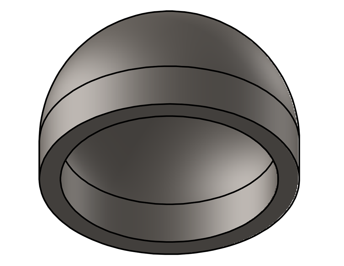 Picture of #9105 - STEEL DOMED WELD-ON CAP 1-1/4" PIPE 