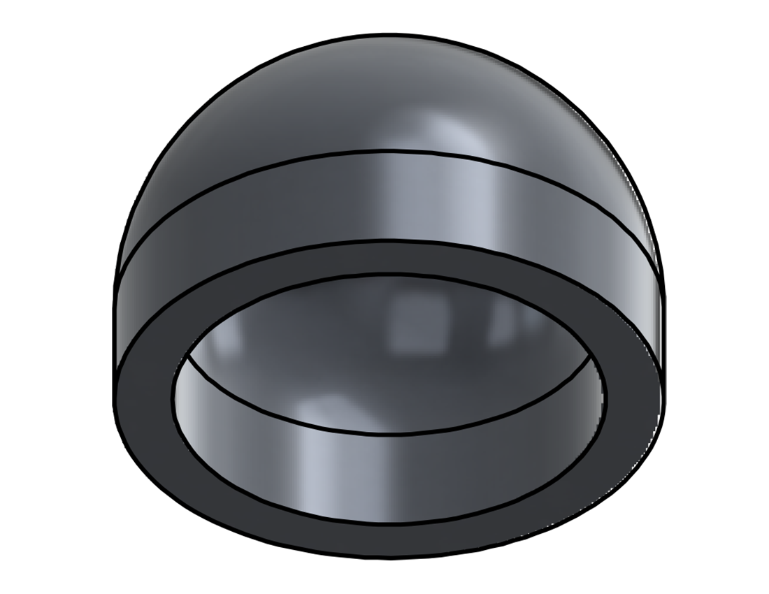 Picture of #9802 - ALUMINUM DOMED WELD-ON CAP 1-1/4" TUBE