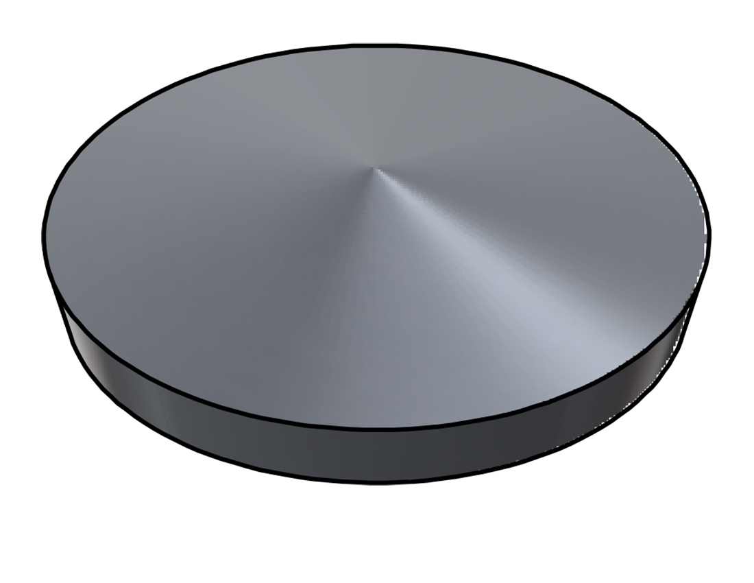 Picture of #DD150-AL - ALUMINUM DISHED DISK WELD-ON CAP 1 1/2" TUBE