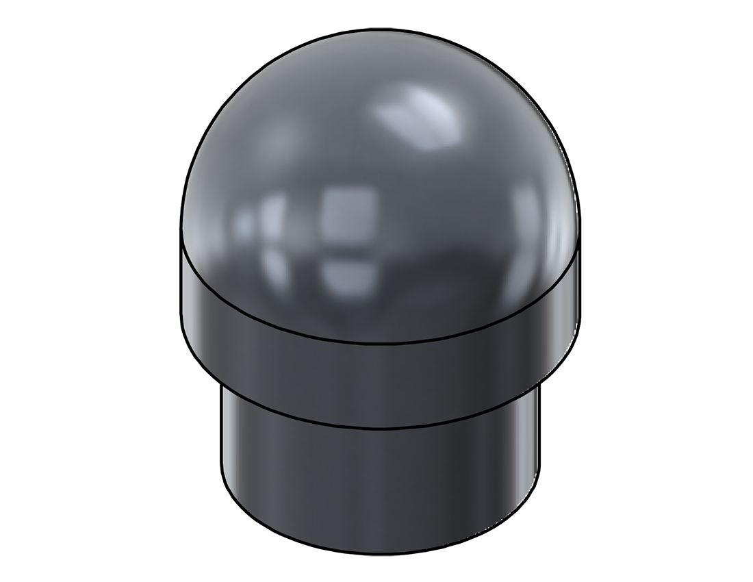 Picture of #DOC132B-AL - ALUMINUM BULLET DRIVE-ON CAP 1" PIPE SCH 40