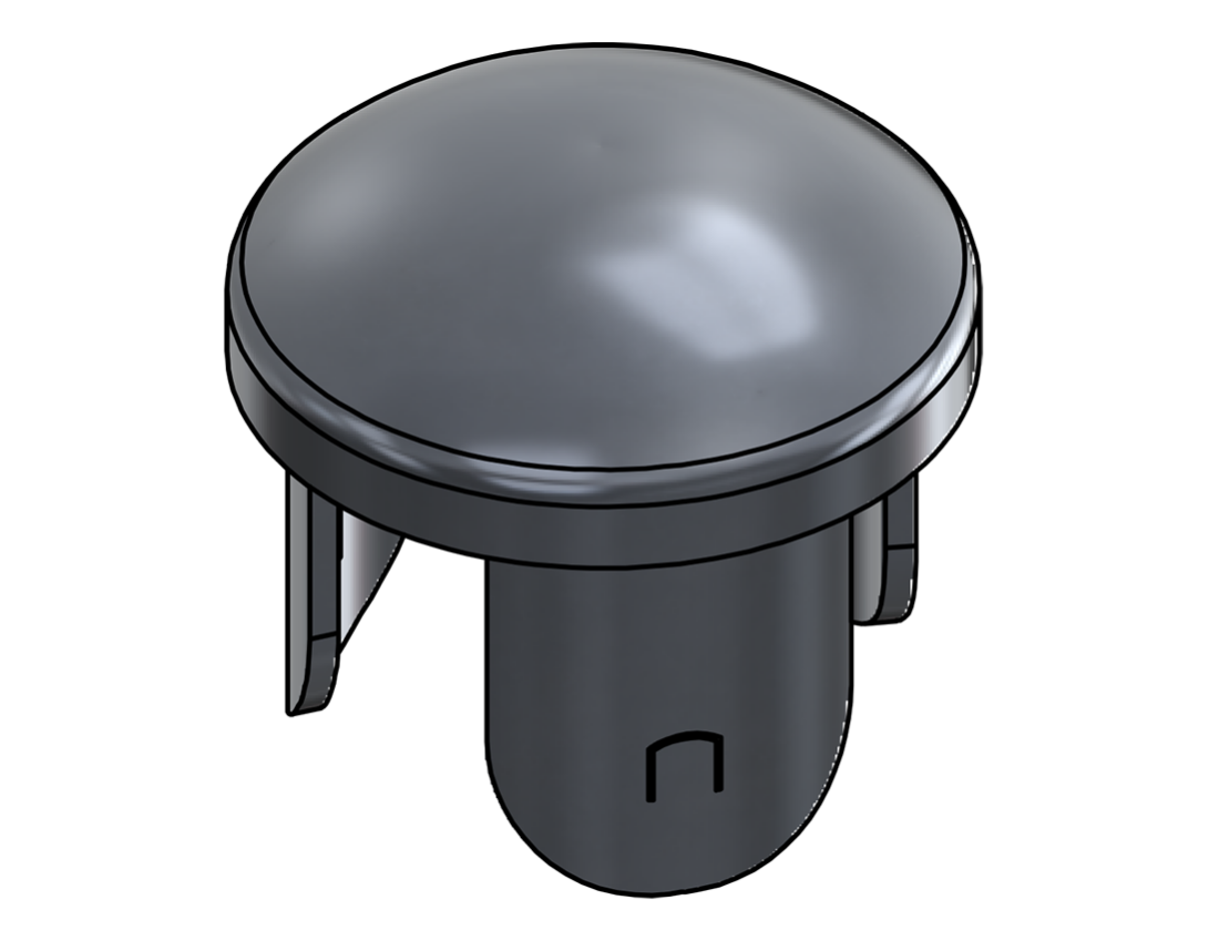 Picture of #DOC150D-AL - ALUMINUM DISHED DRIVE-ON CAP 1-1/2" TUBE 11 Ga.