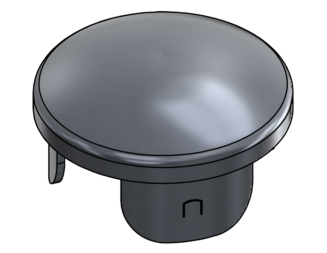 Picture of #DOC200D-AL - ALUMINUM DISHED DRIVE-ON CAP 2" TUBE 11 Ga.