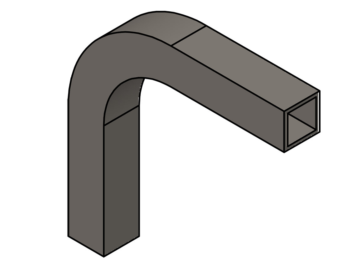 Picture of #SQ1257 - STEEL 1 1/4" SQ.TUBE 90° ELBOW