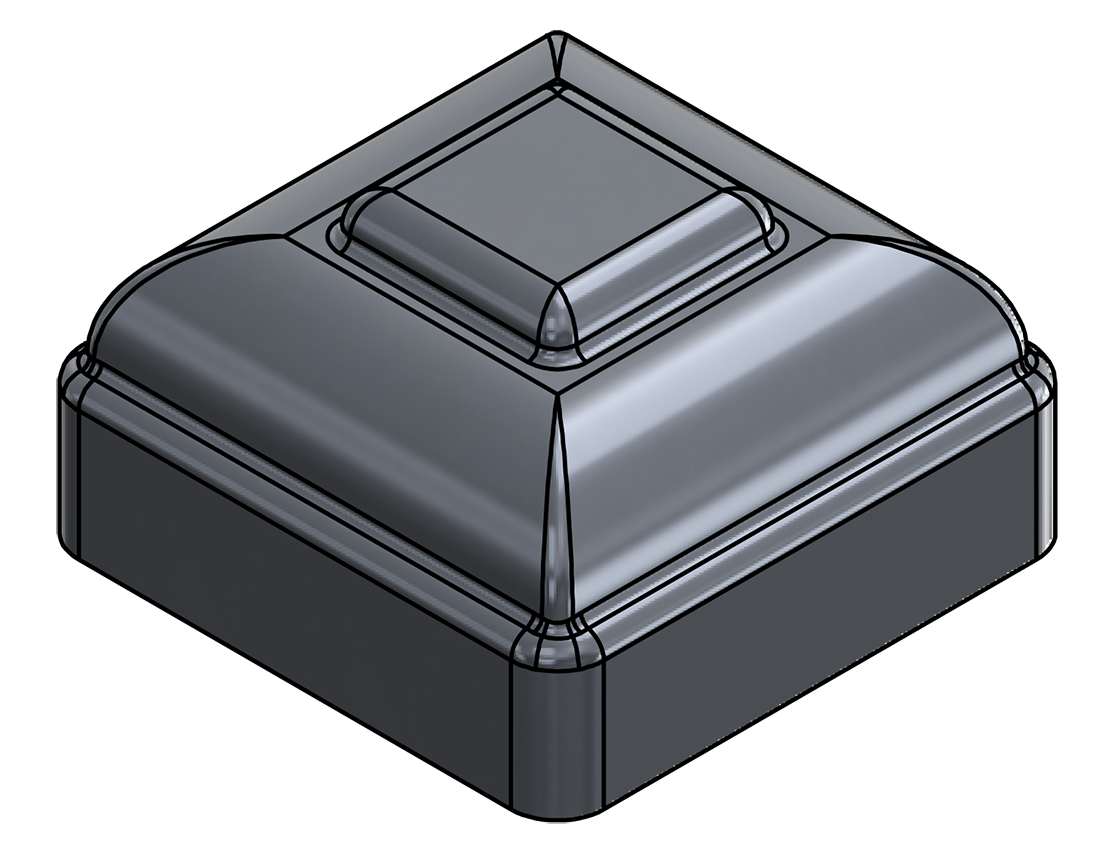 Picture of #NC250-AL - ALUMINUM 2 1/2" SQ. TUBE NEWEL CAP