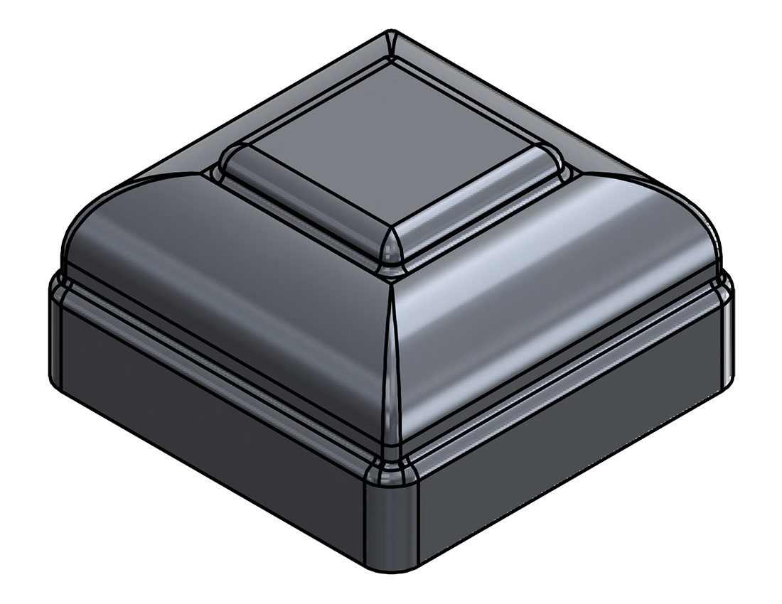 Picture of #NC300-AL - ALUMINUM 3" SQ. TUBE  NEWEL CAP