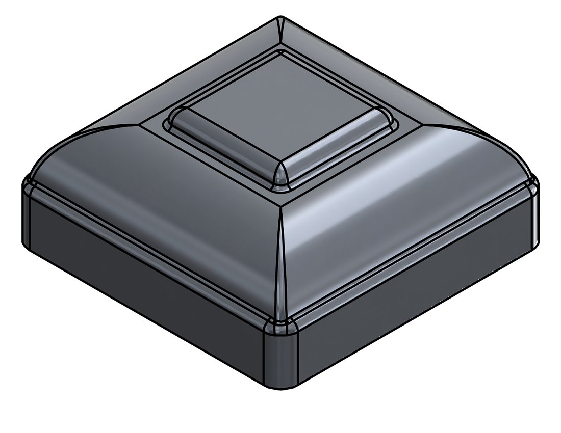 Picture of #NC350-AL - ALUMINUM 3 1/2" SQ. TUBE NEWEL CAP