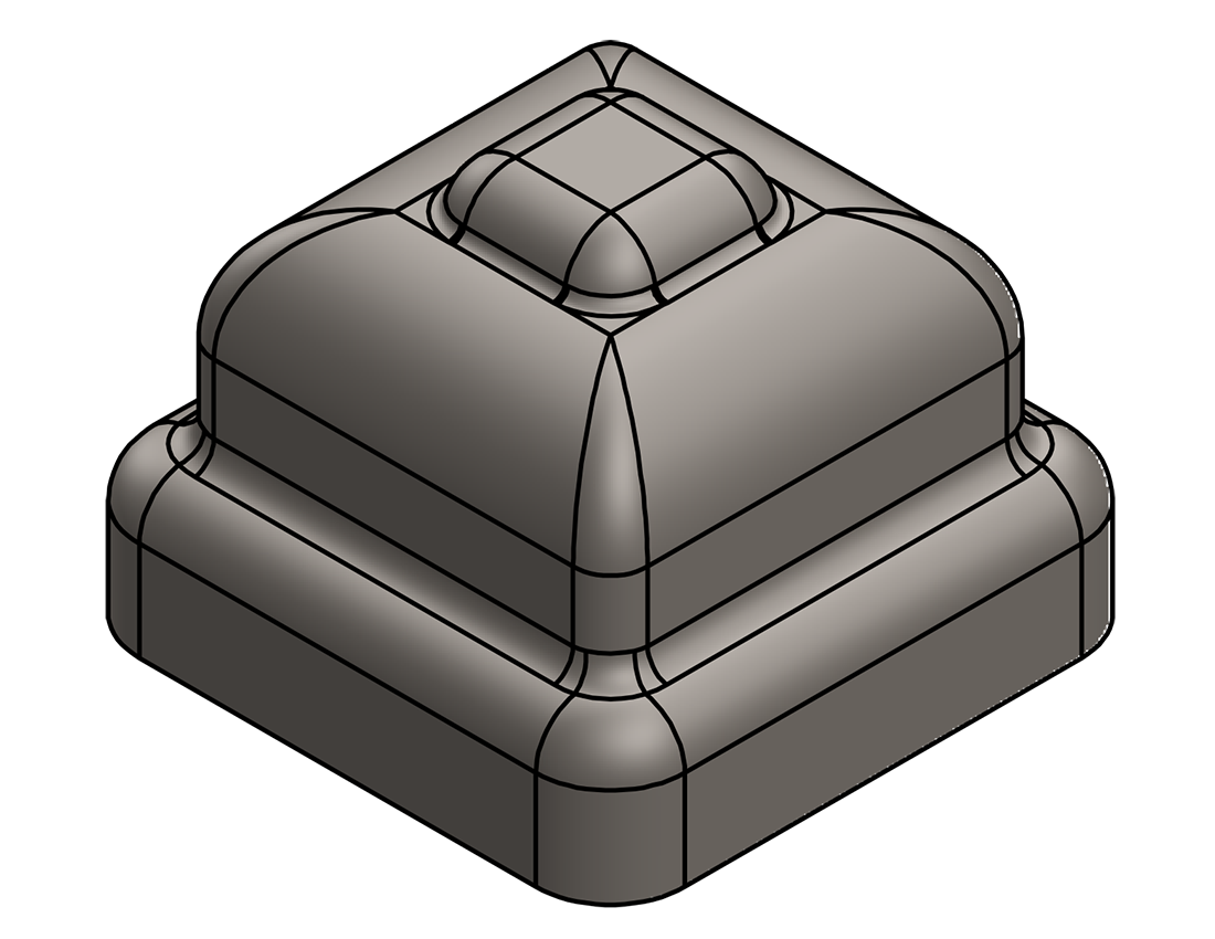 Picture of #NC100 - STEEL 1" SQ. TUBE NEWEL CAP