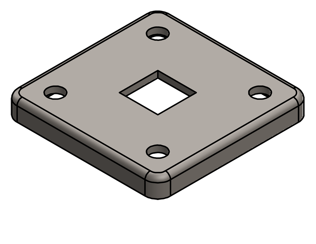 Picture of #SQFF0754 - STEEL 3/4" SQ. TUBE FLANGE