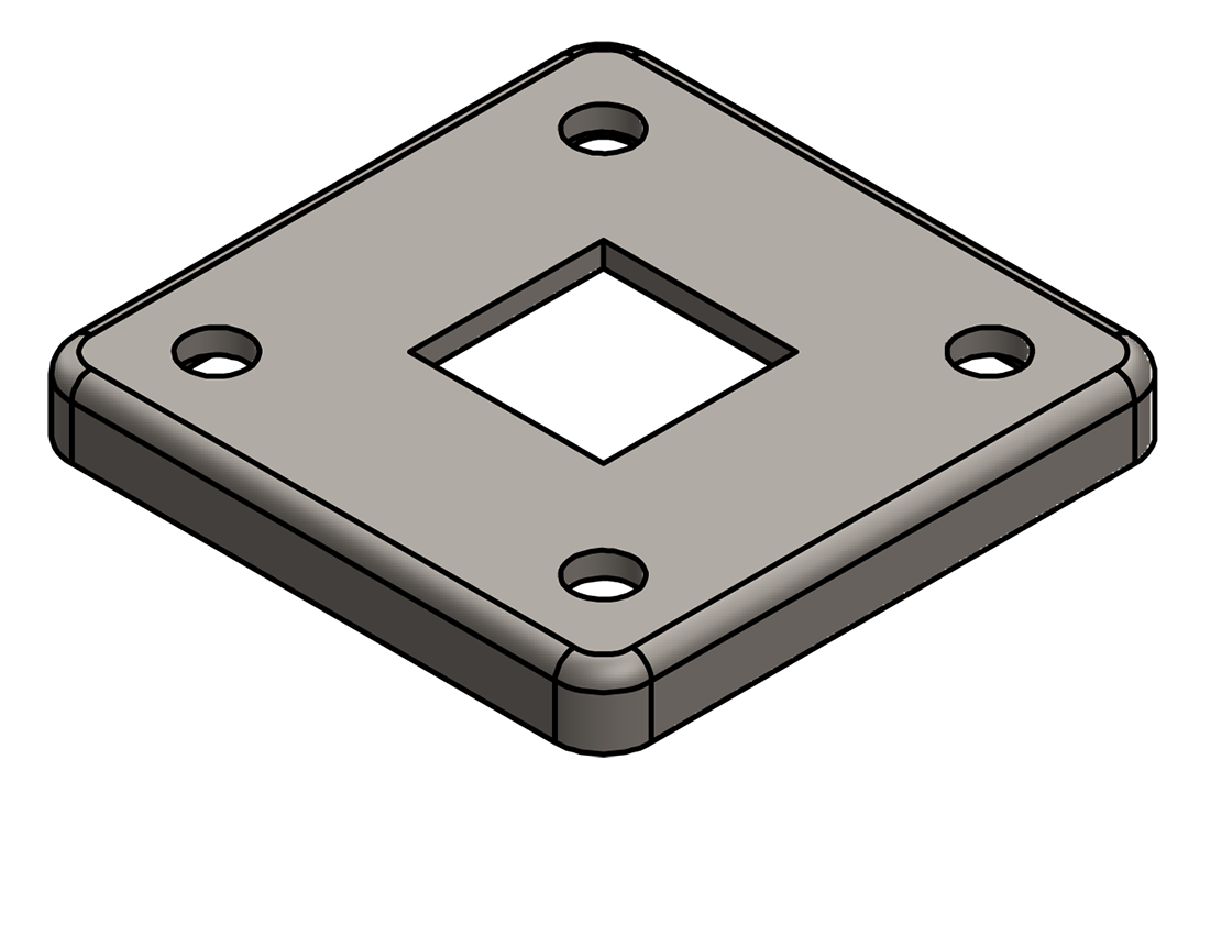 Picture of #SQFF1004 - STEEL 1" SQ. TUBE FLANGE