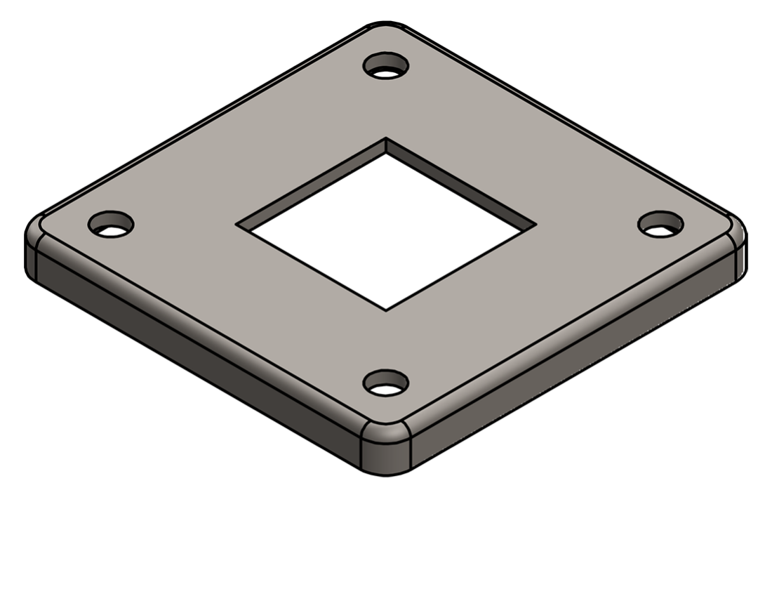 Picture of #SQFF1504 - STEEL 1 1/2" SQ. TUBE FLANGE