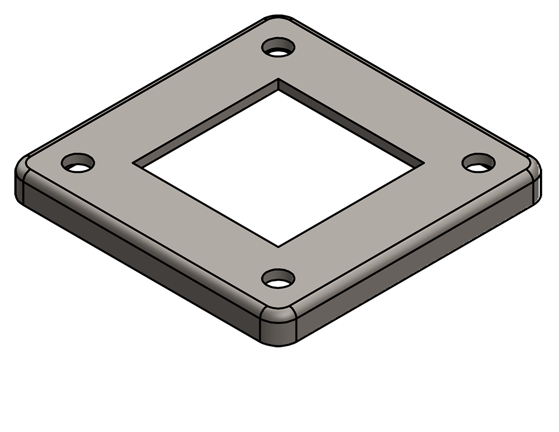 Picture of #SQFF2004 - STEEL 2" SQ. TUBE FLANGE