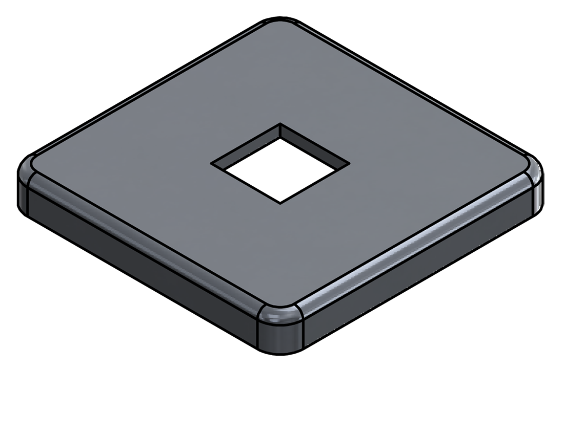 Picture of #SQFF0750-AL - ALUMINUM 3/4" SQ. TUBE FLANGE