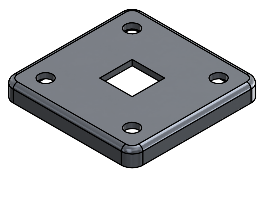 Picture of #SQFF0754-AL - ALUMINUM 3/4" SQ. TUBE FLANGE