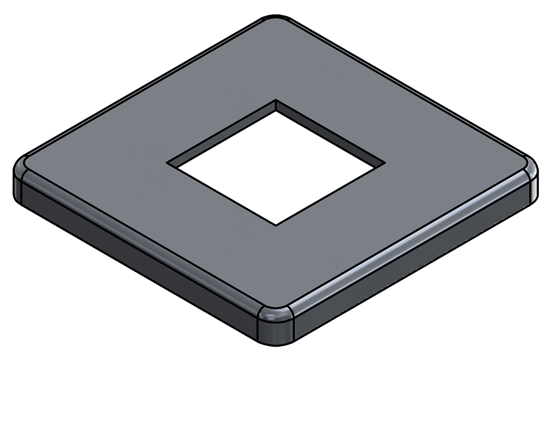 Picture of #SQFF1500-AL - ALUMINUM 1-1/2" SQ. TUBE FLANGE