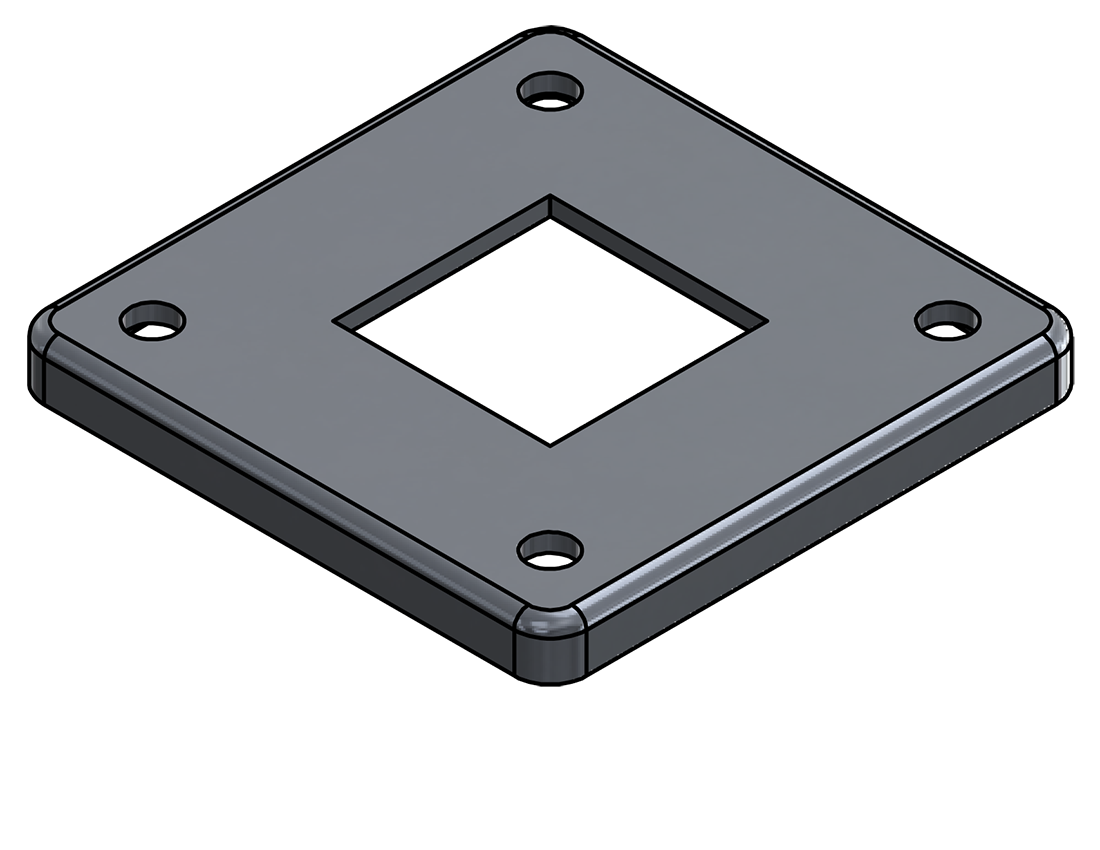 Picture of #SQFF1504-AL - ALUMINUM 1-1/2" SQ. TUBE FLANGE