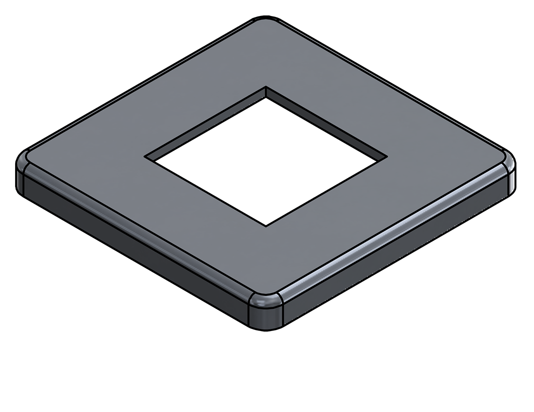 Picture of #SQFF1750-AL - ALUMINUM 1 3/4" SQ. TUBE FLANGE