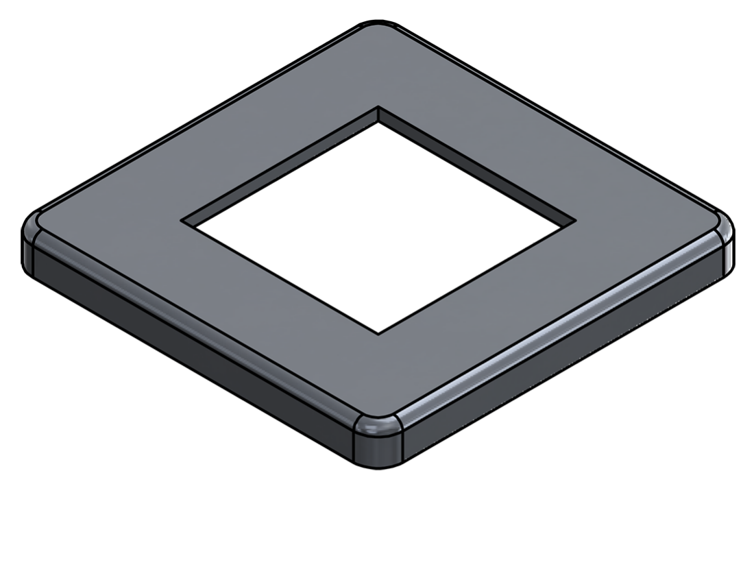 Picture of #SQFF2000-AL - ALUMINUM 2" SQ. TUBE FLANGE