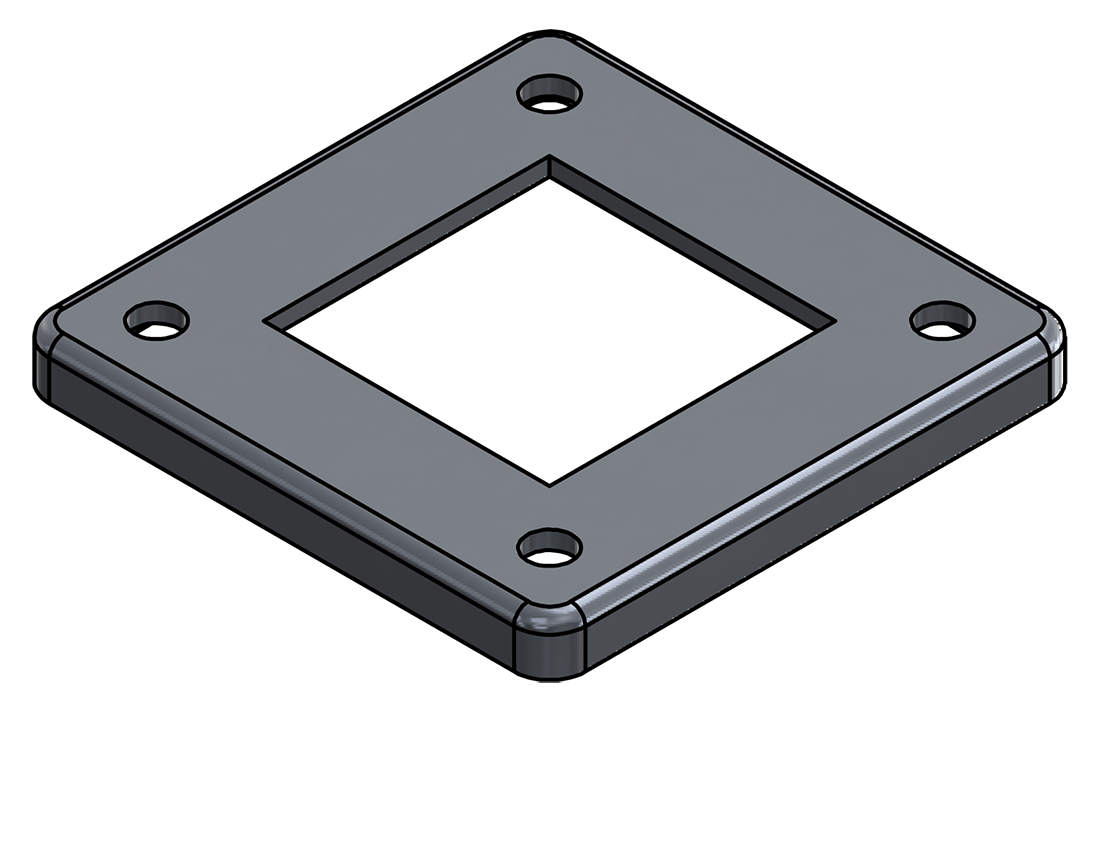 Picture of #SQFF2004-AL - ALUMINUM 2" SQ. TUBE FLANGE