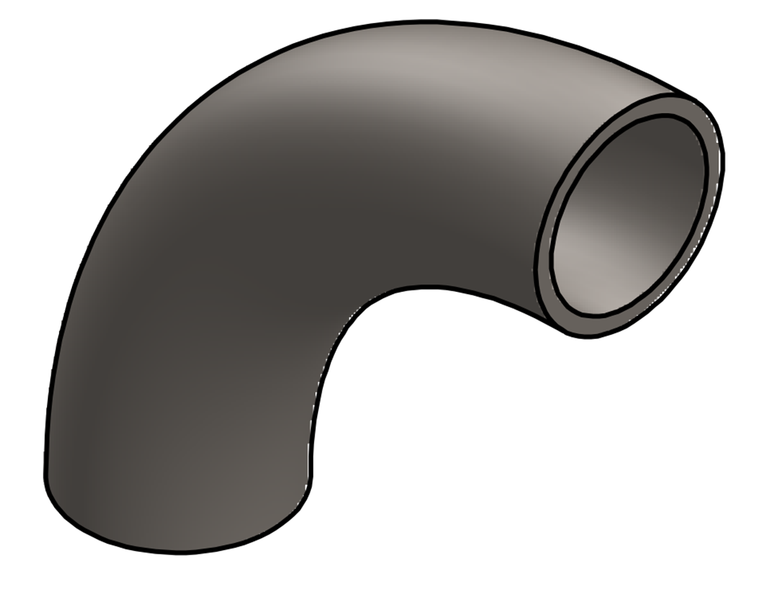 Picture of #445 - STEEL 1 1/4" PIPE 90° ELBOW 4" C.L.R.