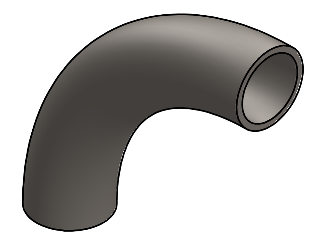 Picture of #455 - STEEL 1 1/4" PIPE 90° ELBOW 5" C.L.R.