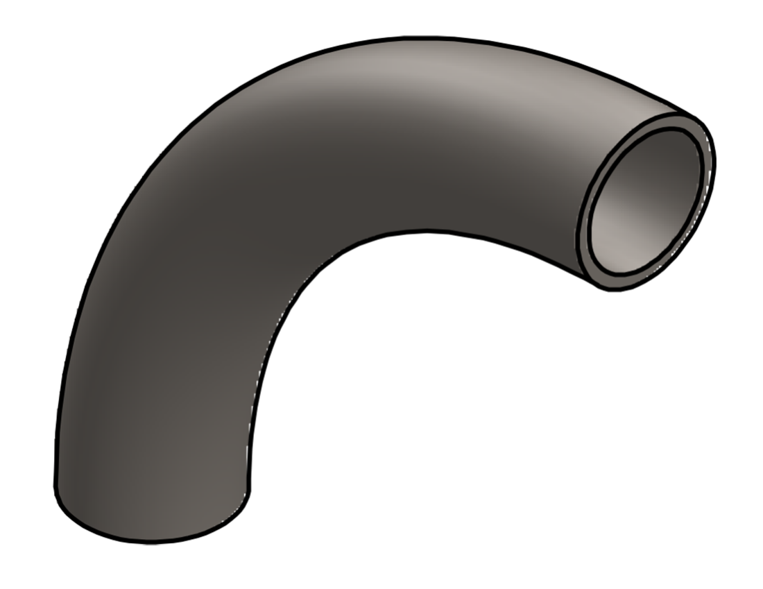 Picture of #465 - STEEL 1 1/4" PIPE 90° ELBOW 6" C.L.R.