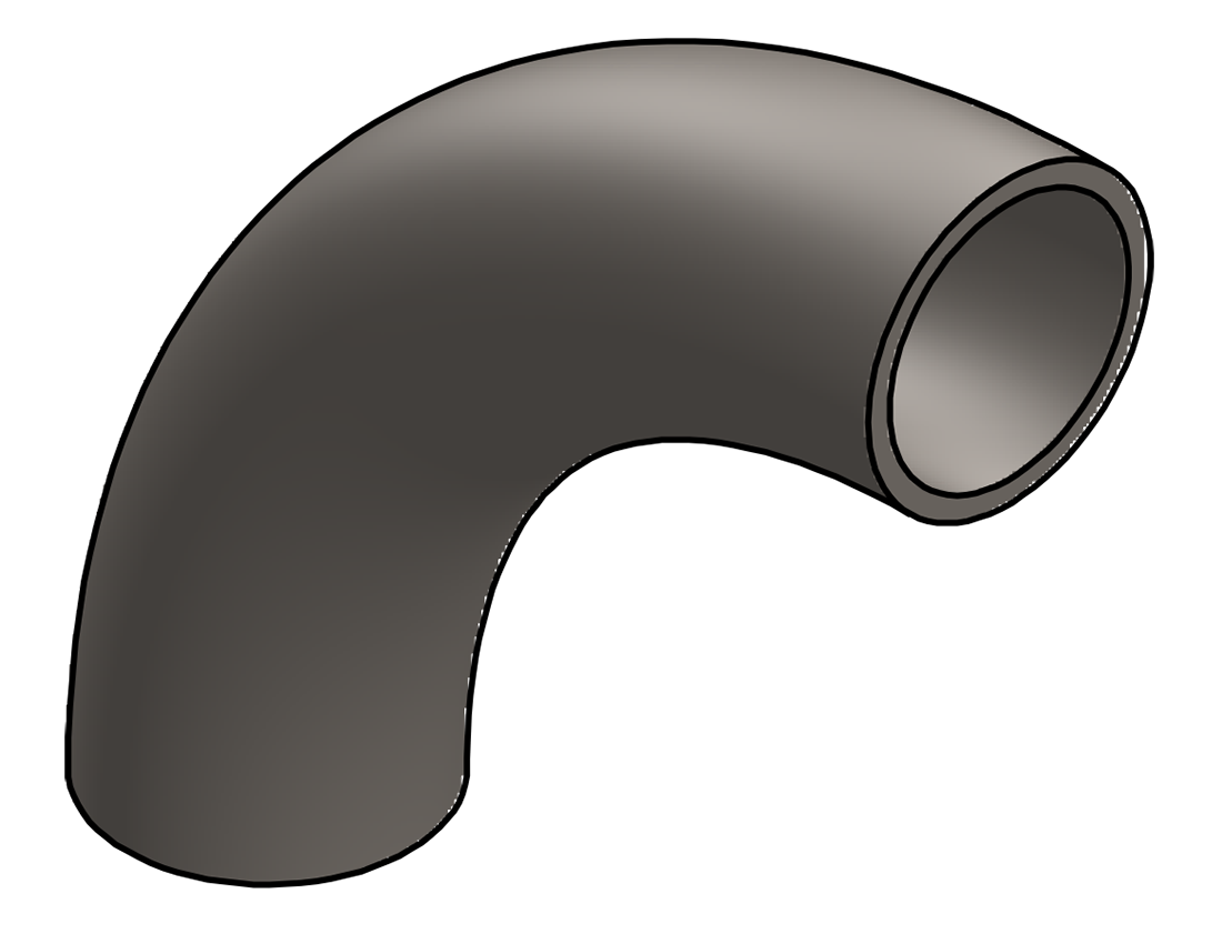 Picture of #555 - STEEL 1 1/2" PIPE 90° ELBOW 5" C.L.R.