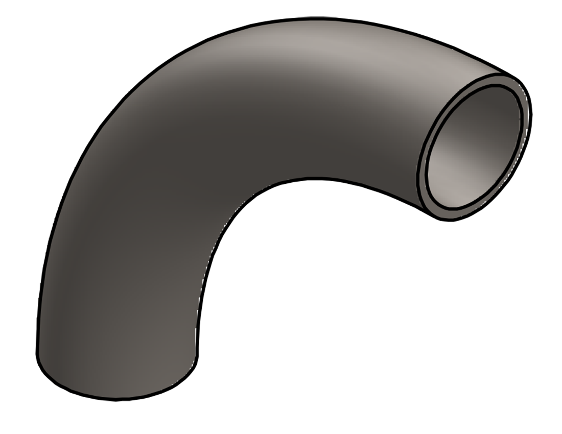 Picture of #565 - STEEL 1 1/2" PIPE 90° ELBOW 6" C.L.R.