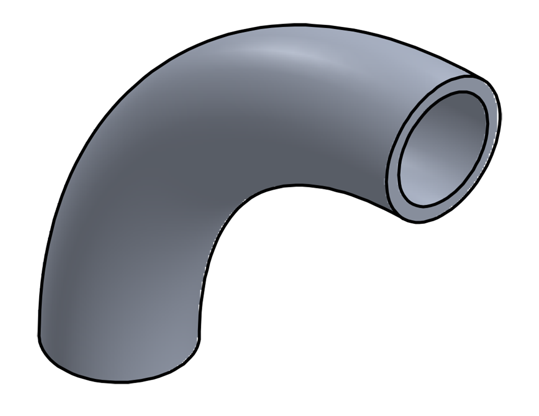 Picture of #1235 - ALUMINUM 3/4" PIPE 90° ELBOW 3" C.L.R.