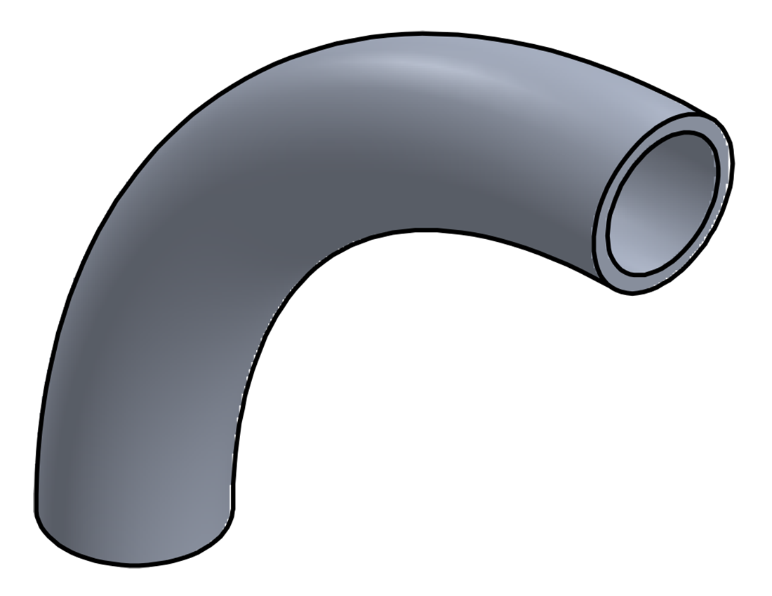 Picture of #1355 - ALUMINUM 1" PIPE 90° ELBOW 5" C.L.R.