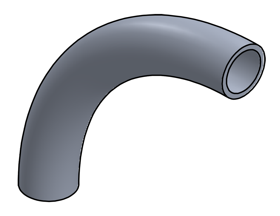 Picture of #1365 - ALUMINUM 1" PIPE 90° ELBOW 6" C.L.R.