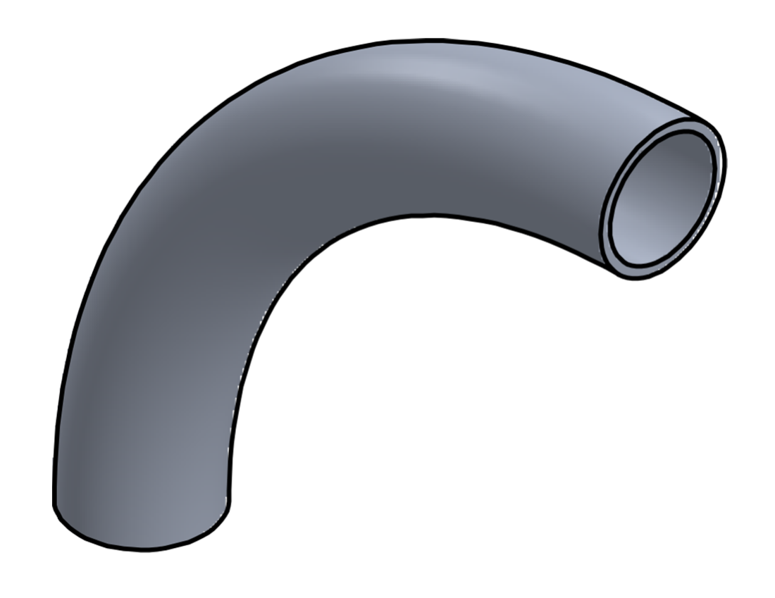 Picture of #1585 - ALUMINUM 1 1/2" PIPE 90° ELBOW 8" C.L.R.